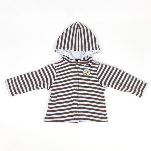 3/$25 Disney Store Tigger Striped Hoodie - Brown/White, Size 24 Mo - Picture 1 of 9